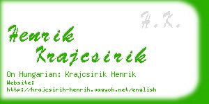 henrik krajcsirik business card